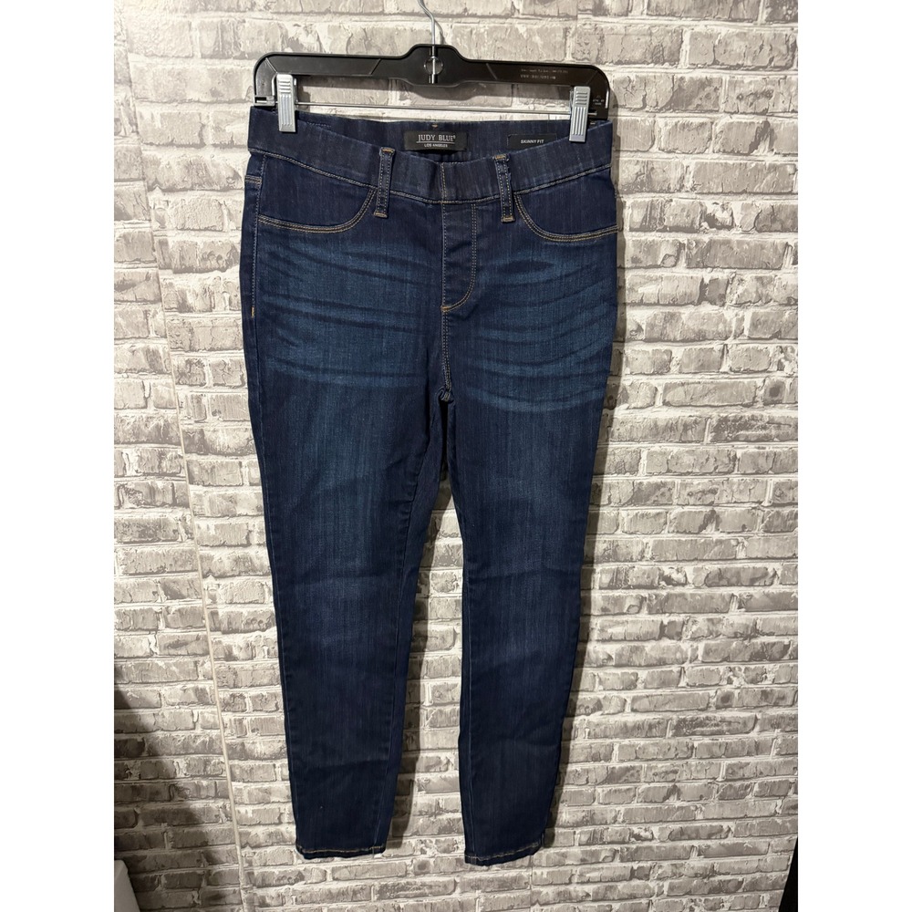 Judy Blue Womens Skinny Fit Pull On Jeans Dark Wash Indigo Denim Size 9/29